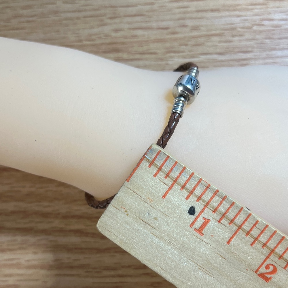Pandora Leather Bracelet with Silver Clasp - Picture 3 of 7